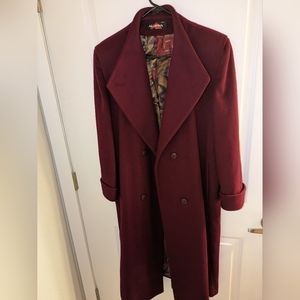 Alorna Burgundy Wool Trench Coat